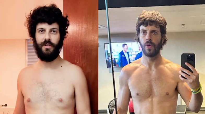 Diogo Defante impressiona ao mostrar antes e depois de seu corpo