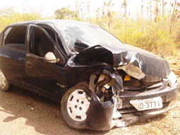 Motorista sai ileso de grave acidente após veículo se chocar com ponte em Caxingó