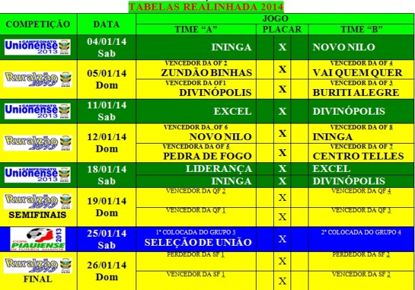 Semel realinha tabelas das competições esportivas em União - Imagem 1