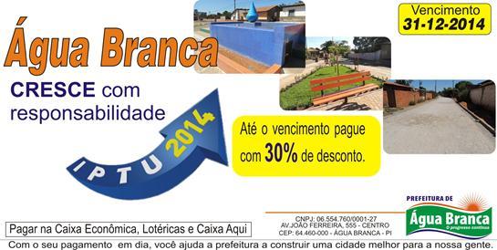 Prefeitura Municipal de Água Branca iniciou a entrega do carnê do IPTU 2014 - Imagem 1