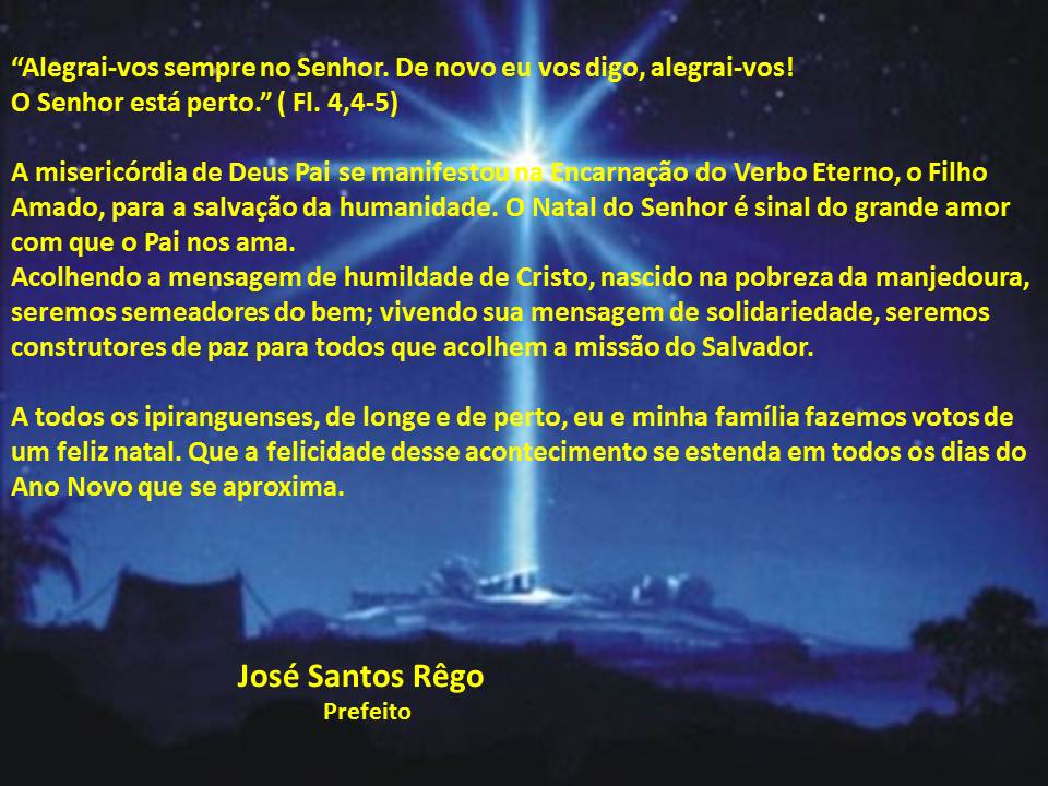 Prefeito Dr.Zé Maria Deseja Votos de Boas Festas