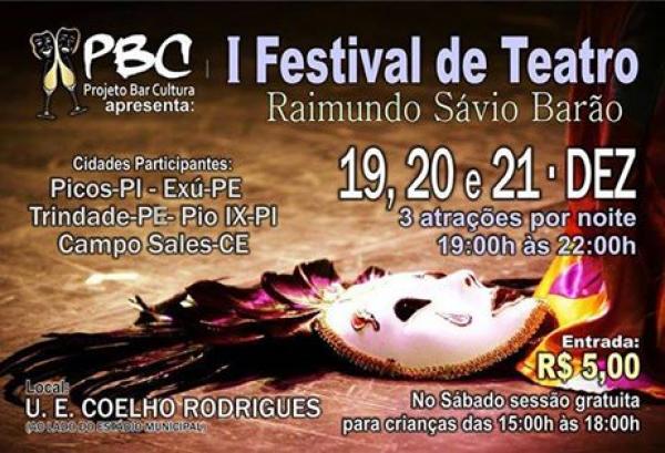 “Projeto Bar Cultural” realiza V Festival de Teatro - Imagem 1