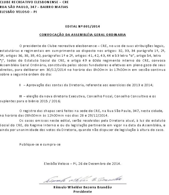 CRE divulga edital para Biênio 2015 / 2016  - Imagem 1