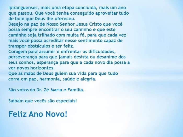 Prefeito Dr. Zé Maria Deseja Um Feliz Ano Novo - Imagem 1