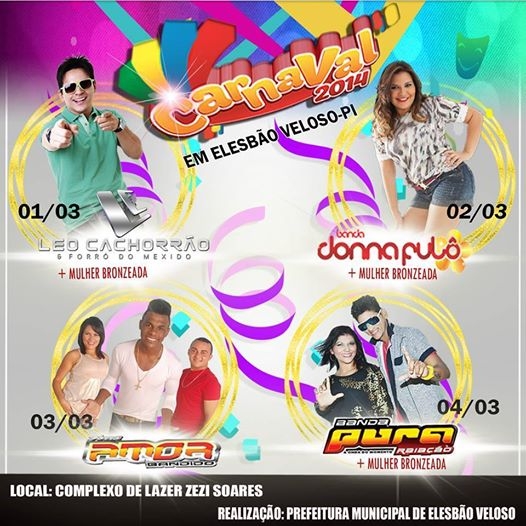 Anunciadas bandas para carnaval de Elesbão Veloso, confira   - Imagem 1