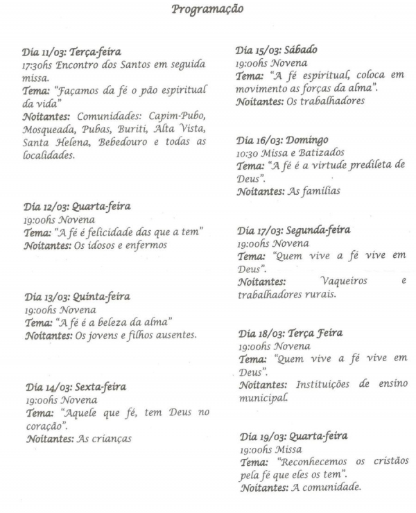 Comunidade Sossego divulga programação dos festejos de São José  - Imagem 2