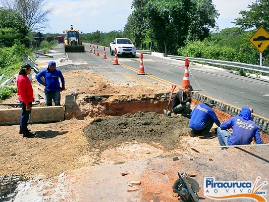 Obras para reforço e alargamento da ponte do Jacaraí na BR-343 deixam trânsito lento - Imagem 1