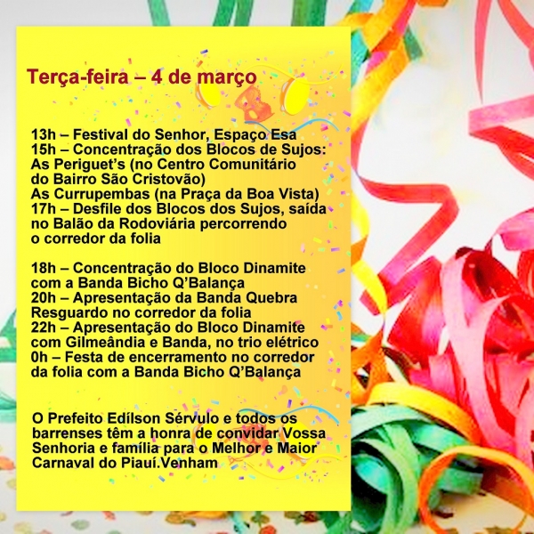 Confira a programação do melhor e maior carnaval do Piauí - Imagem 2