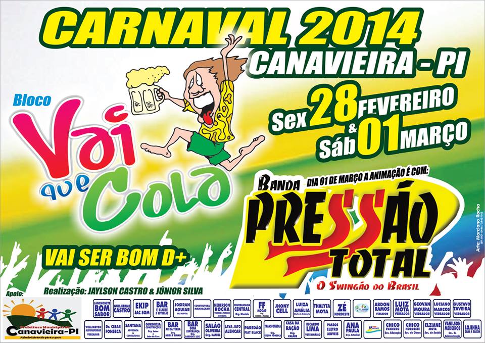 Pressão total animará carnaval em Canavieira