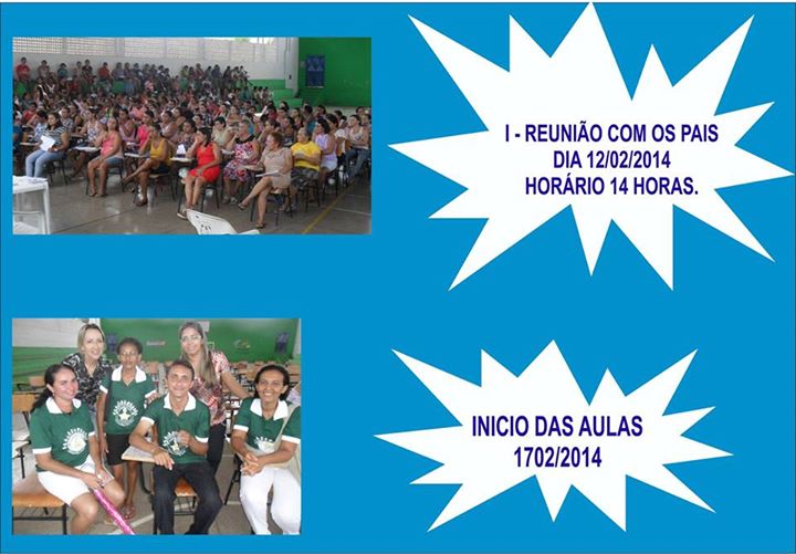 Aviso reunião para pais dos alunos da U.E Paulo Ferraz