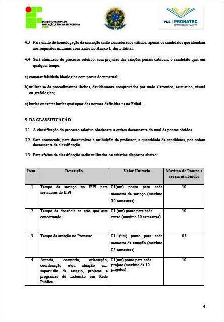 Publicado edital para seleção de professor do PRONATEC em Pedro II - Imagem 4