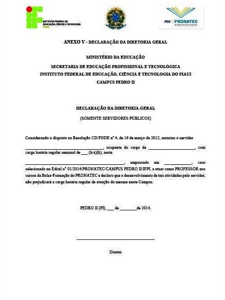 Publicado edital para seleção de professor do PRONATEC em Pedro II - Imagem 15