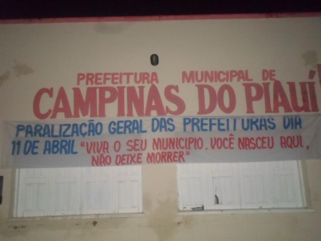 CAMPINAS DO PIAUÍ NA PARALISAÇÃO NACIONAL DAS PREFEITURAS  