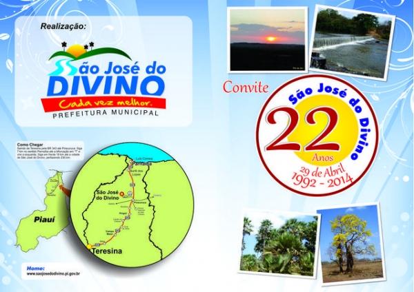 Programação do 22º Aniversário de Emancipação Política de São José do Divino-PI - Imagem 1