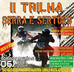 II TRILHA SERRA E SERTÕES será próximo domingo.