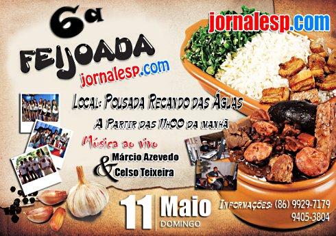 6ª Feijoada do Jornalesp  será realizada nesse domingo 11 de maio em Esperantina