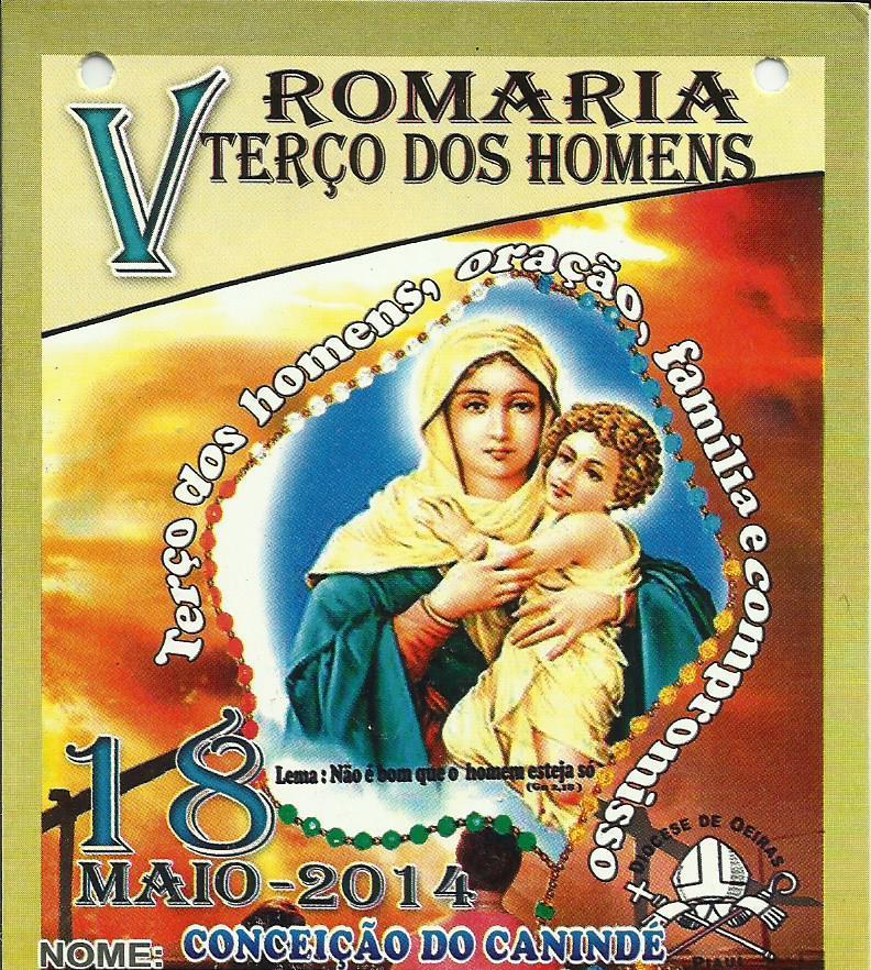 Conceição do Canindé Sediará a V Romaria do Terço dos Homens, confira a programação 