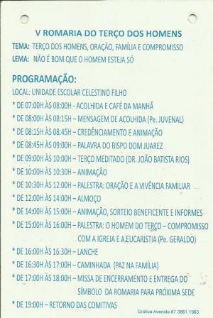 Conceição do Canindé Sediará a V Romaria do Terço dos Homens, confira a programação  - Imagem 1