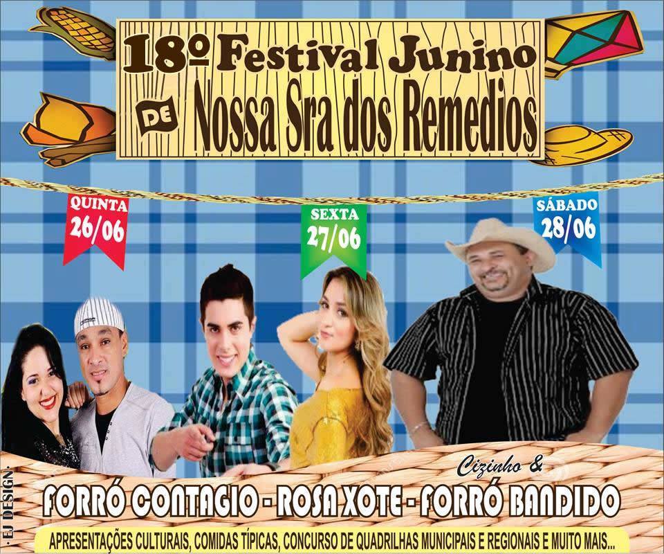 Grandes atrações no XVIII Festival Junino de N. S. dos Remédios