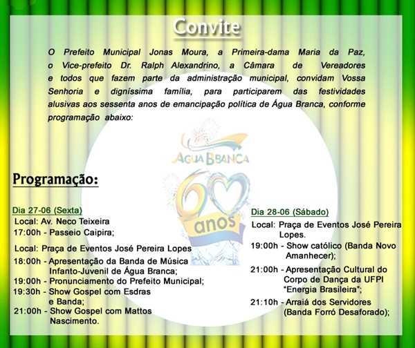 Aniversario de 60 Anos de Água Branca - Imagem 2