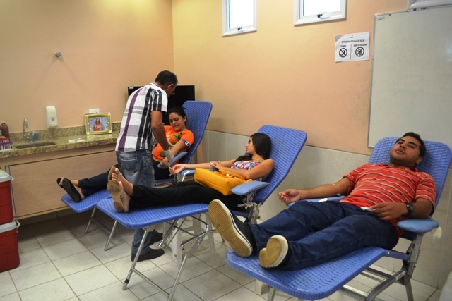 Campanha de doação de sangue realizada nesta quinta-feira