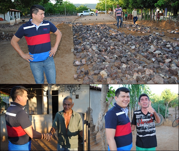 Prefeito Rubens Vieira vistoria obras de pavimentação poliedrica do povoado Boiba - Imagem 4