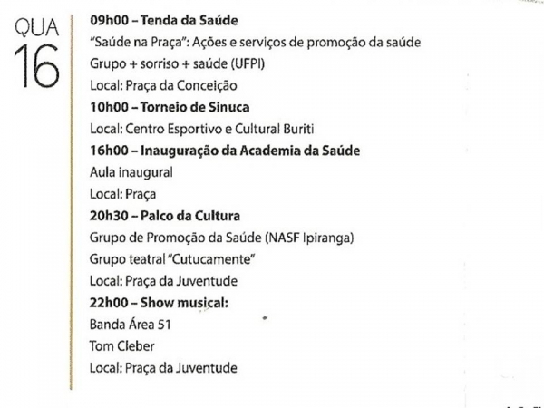 A Prefeitura Municipal de Ipiranga convida a todos para XXXI Semana Cultural da Juventude Ipiranguense - Imagem 5