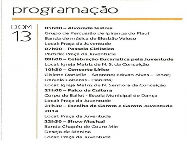 A Prefeitura Municipal de Ipiranga convida a todos para XXXI Semana Cultural da Juventude Ipiranguense - Imagem 2