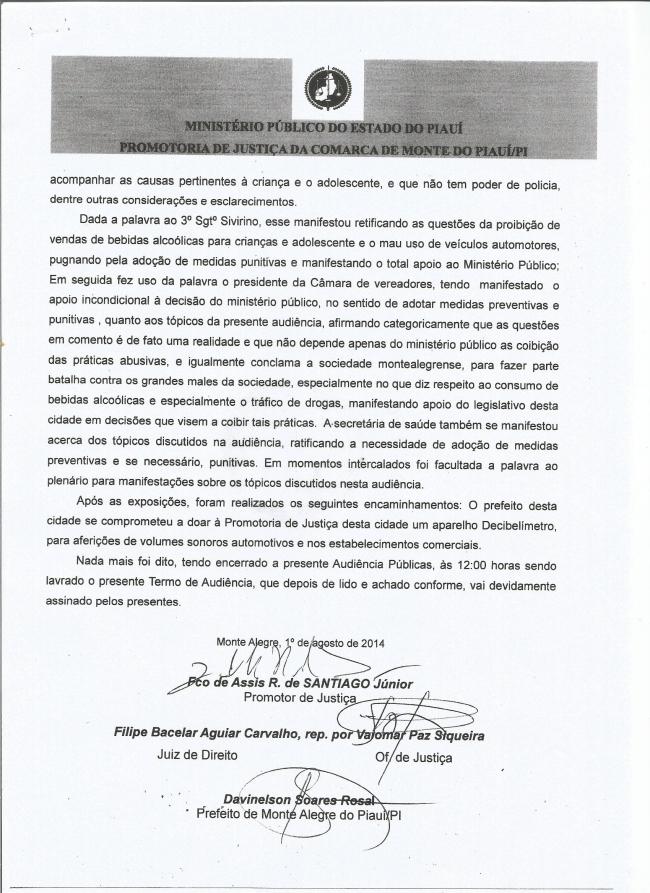 Promotor de justiça realiza Audiência Pública para discutir a venda e o consumo de bebida alcóolica por criança e adolescente em Monte Alegre –PI. - Imagem 18