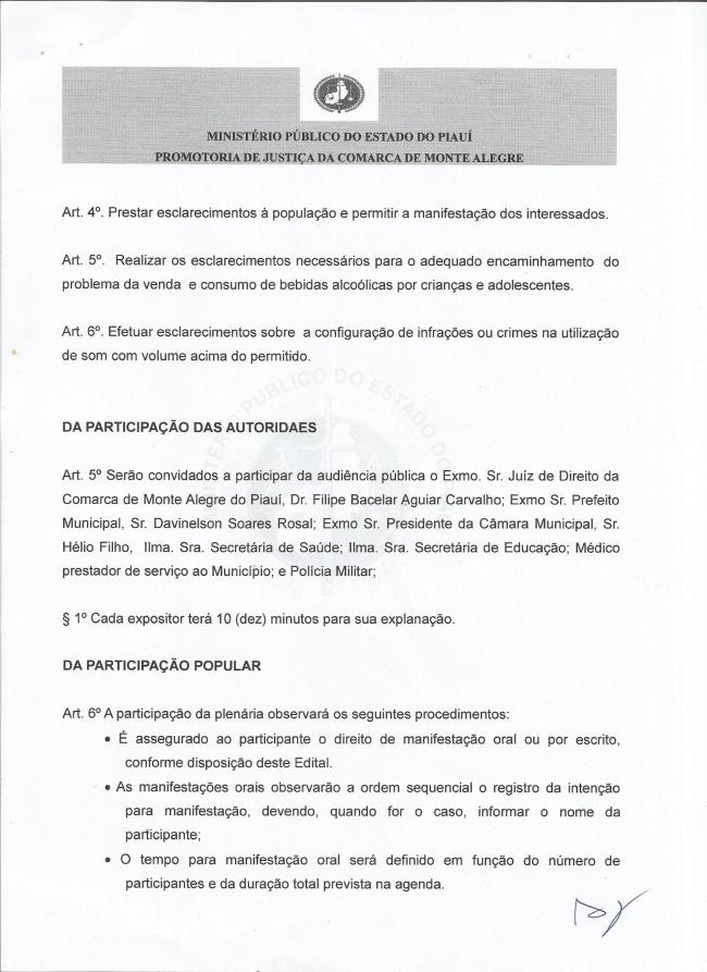 Promotor de justiça realiza Audiência Pública para discutir a venda e o consumo de bebida alcóolica por criança e adolescente em Monte Alegre –PI. - Imagem 15