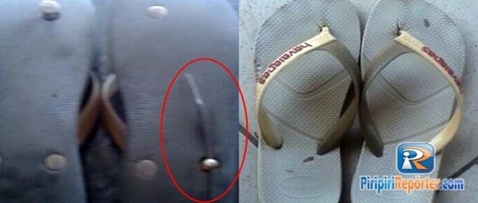 Em Piripiri, garotas furtam chinelas em comércio e deixam as usadas