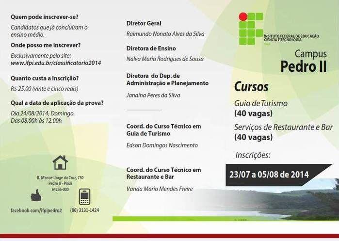 IFIP - lança dois cursos técnicos profisionalizantes para Pedro II - Imagem 2