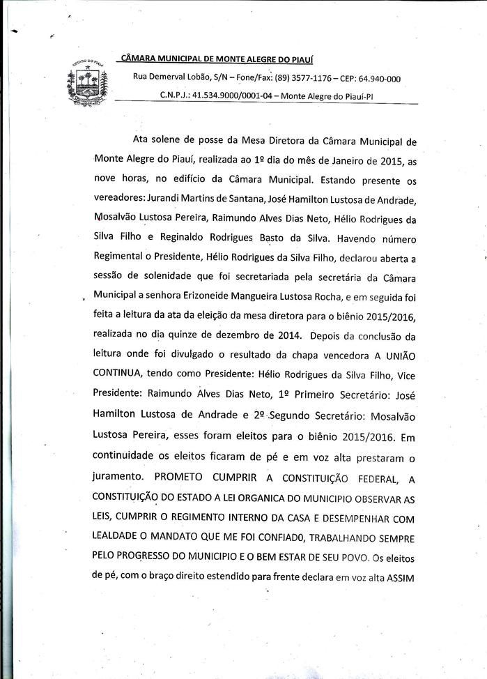 Vereador Hélio Filho terá mais dois anos à frente como Presidente da Câmara de Monte Alegre - Imagem 6