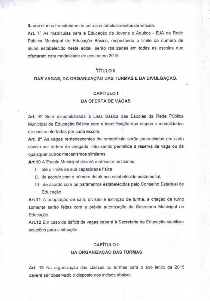 Secretaria de Educação lança Edital de Matrículas para o ano de 2015  - Imagem 3