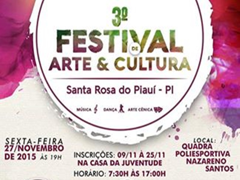 Juventude realizará 3º festival de arte e cultura de Santa Rosa do Piauí