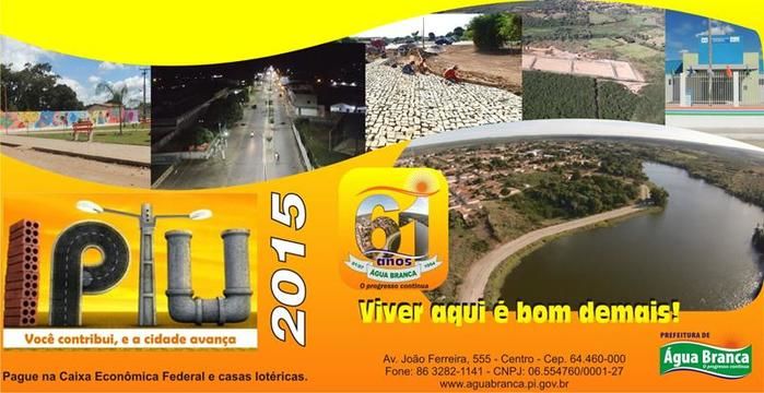 Prefeitura Municipal de Água Branca iniciou a entrega do carnê do IPTU 2015    - Imagem 1