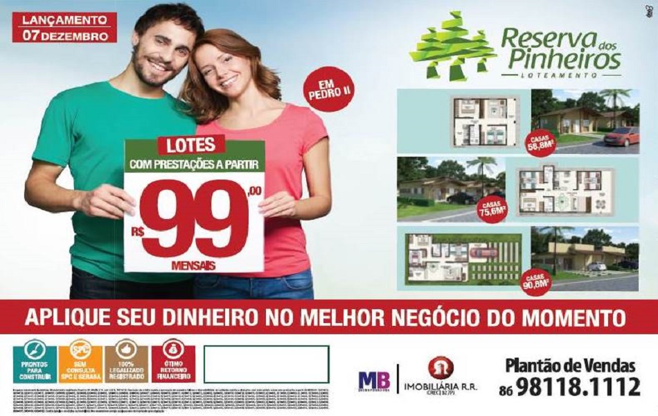 Loteamento Reserva dos Pinheiros lançamento dia 7 de dezembro, aproveite!