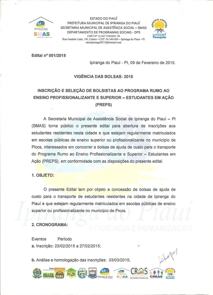 SMAS Divulga Edital do Programa Estudantes em Ação -PREPS - Imagem 1