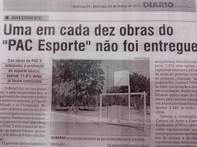 Governo Federal transforma Barras em cemitério de obras inacabadas - Imagem 1