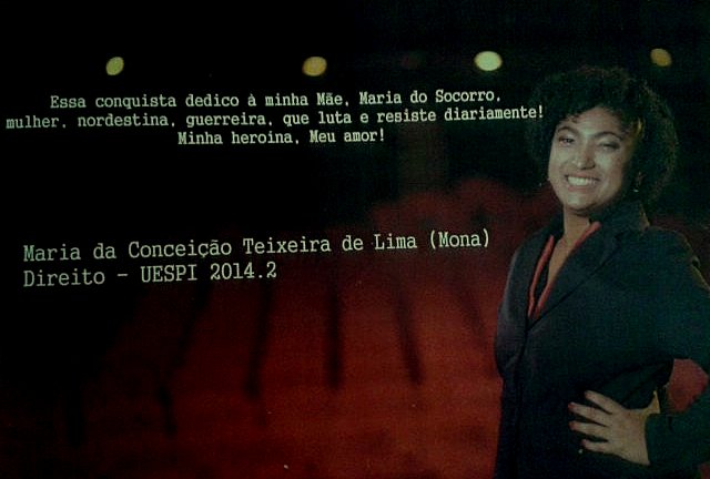 Barras bem representada, Conceição Teixeira é mais uma Bacharel em Direito - Imagem 1