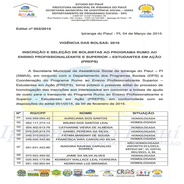 SMAS Divulga Edital do Programa Estudantes em Ação -PREPS - Imagem 1