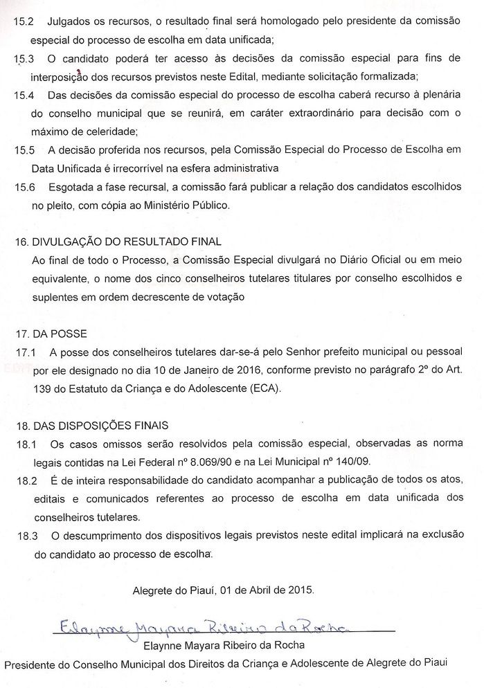 Conselho Municipal dos Direitos da Criança e do Adolescente lança edital para eleição do Conselho Tutelar de Alegrete - Imagem 7