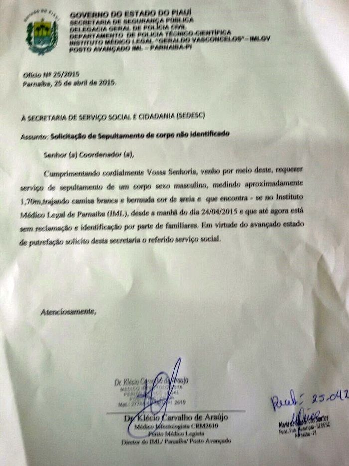 Corpo mantido fora de geladeira no IML de Parnaíba é enterrado como indigente - Imagem 2