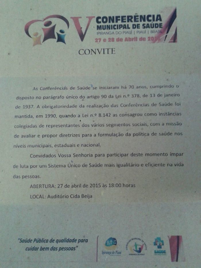 Secretaria Municipal de Saúde Realiza V Conferência  - Imagem 1