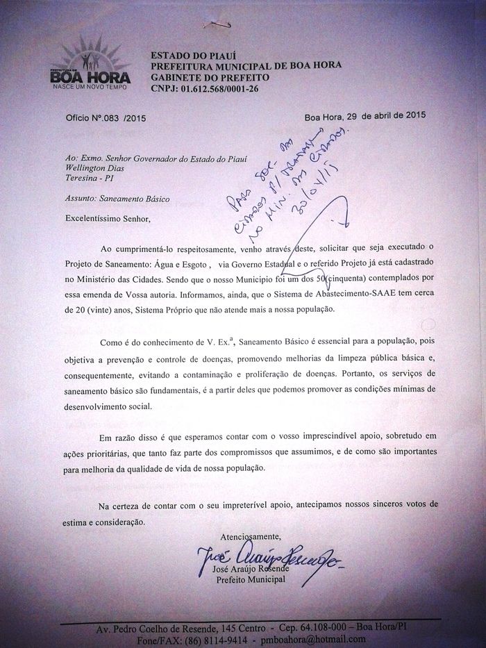 Prefeito de Zé Resende solicita do Governador conclusão de obras iniciadas em Boa Hora - Imagem 2