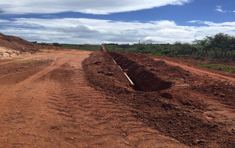  A implantação da rede de água de 100% do loteamento deverá estar pronto até o final do mês de Maio