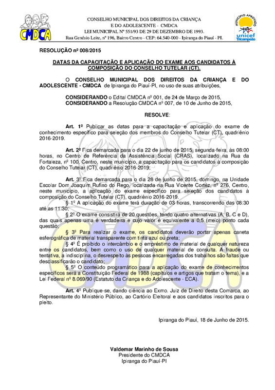 CMDCA  Informa Data Para Capacitação dos Candidatos ao Conselho Tutelar - Imagem 1