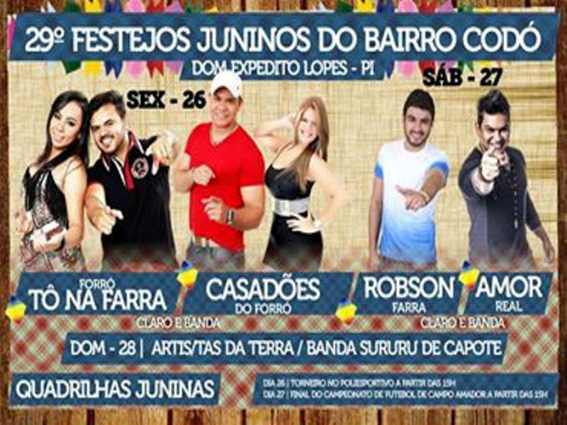 Tá bombando o 29º Festejos Juninos do bairro Codó em Dom Expedito Lopes