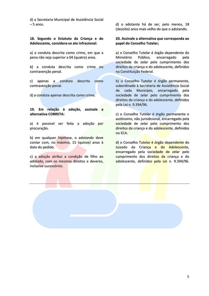 CMDCA Divulga Gabarito das Provas Para  Conselheiro Tutelar - Imagem 6