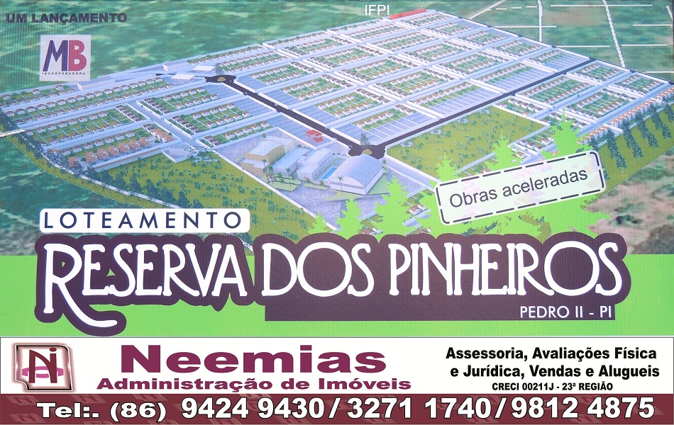 Agora na cidade de Pedro II, você encontra um excelente lugar para morar, chegou o Loteamento Reserva dos Pinheiros